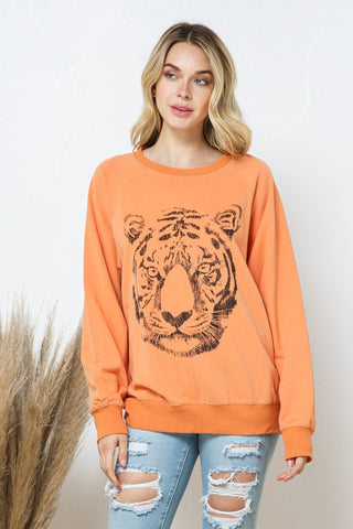 French Terry Tiger Studded Star Graphic Sweatshirt - 1985 the VAULT Boutique