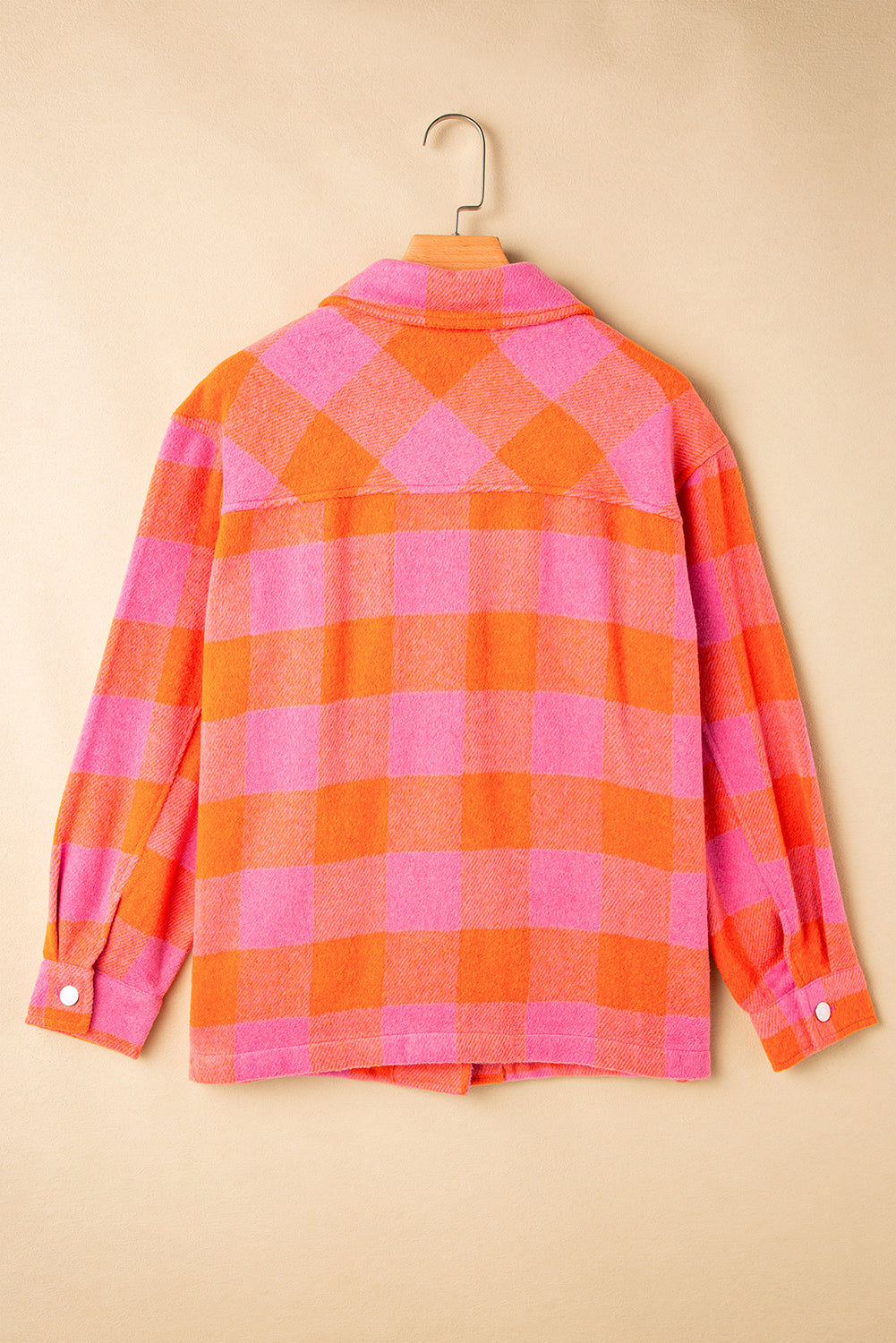 Plaid Collared Neck Button Up Jacket - 1985 the VAULT Boutique