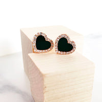 Onyx Heart Earrings - 1985 the VAULT Boutique