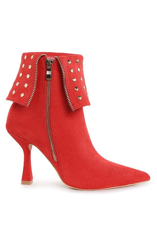 Piccini Stud Embellished Foldover Heel Boots - 1985 the VAULT Boutique