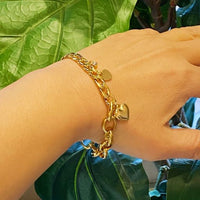 Duo Chain Charm Heart Bracelet - 1985 the VAULT Boutique