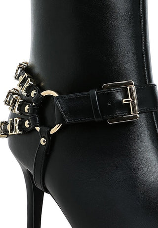 Nicene Harness Detail Stiletto Boots - 1985 the VAULT Boutique