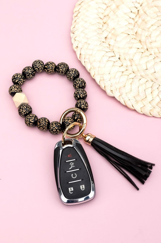 Leopard Beaded Key Ring - 1985 the VAULT Boutique