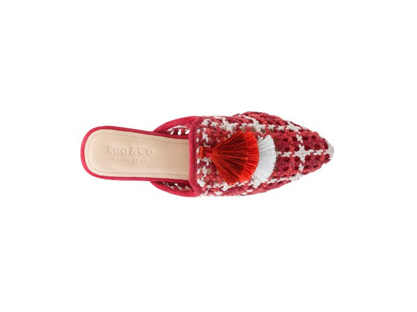 London Rag MARIANA WOVEN FLAT MULES WITH TASSELS - 1985 the VAULT Boutique