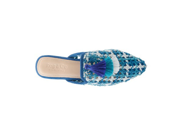 London Rag MARIANA WOVEN FLAT MULES WITH TASSELS - 1985 the VAULT Boutique