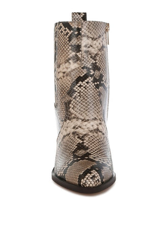 Cornus Snake Print Ankle Boots - 1985 the VAULT Boutique