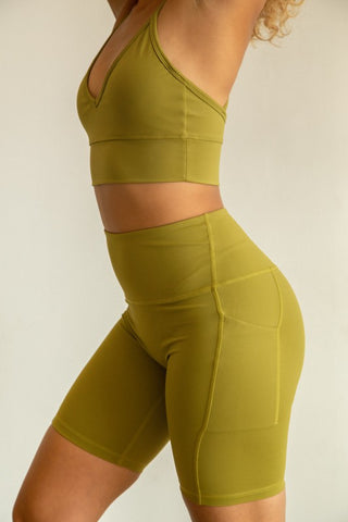 High Waist Yoga pants Short Side Pocket - 1985 the VAULT Boutique