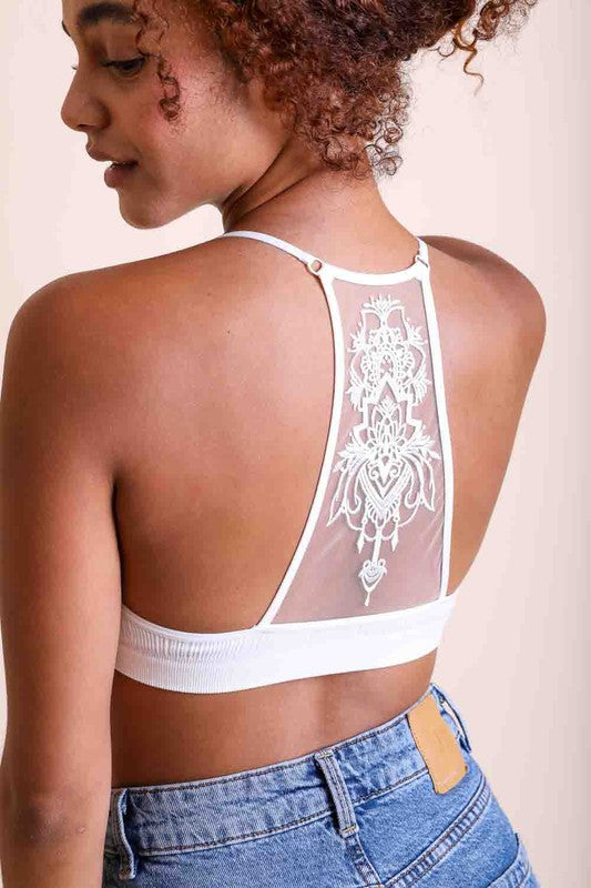 Tattoo Mesh Racerback Bralette - 1985 the VAULT Boutique