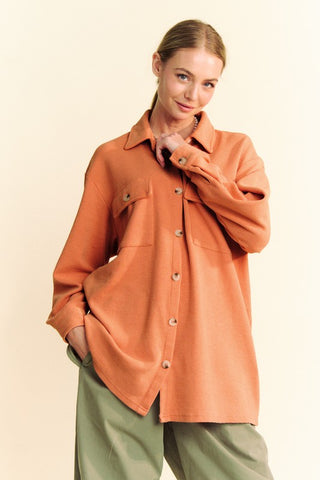 Davi & Dani Waffle-Knit Button Down Shirt - 1985 the VAULT Boutique