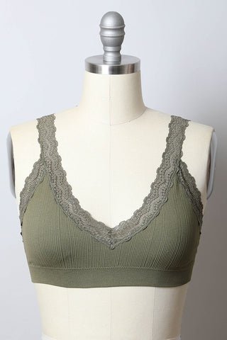 Lace Trim Padded Bralette - 1985 the VAULT Boutique