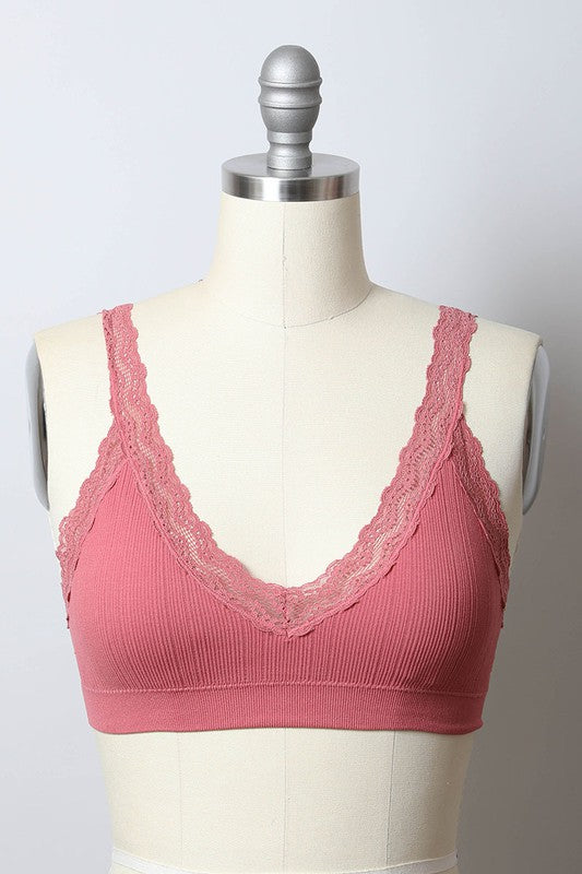 Lace Trim Padded Bralette - 1985 the VAULT Boutique