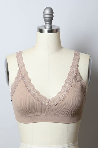 Lace Trim Padded Bralette - 1985 the VAULT Boutique