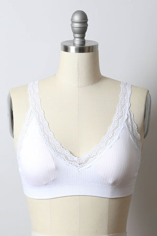 Lace Trim Padded Bralette - 1985 the VAULT Boutique