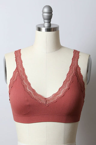 Lace Trim Padded Bralette - 1985 the VAULT Boutique