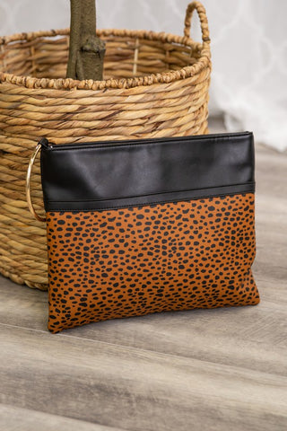 Leopard Gold Ring Vegan Leather Clutch - 1985 the VAULT Boutique