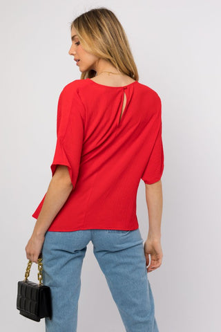 3/4 Sleeve Side Tie Top - 1985 the VAULT Boutique