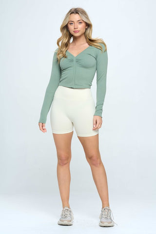 Seamless long sleeve workout top Sport Top - 1985 the VAULT Boutique