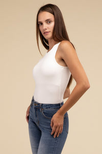 Basic Boat Neck Sleeveless Padded Bodysuit - 1985 the VAULT Boutique