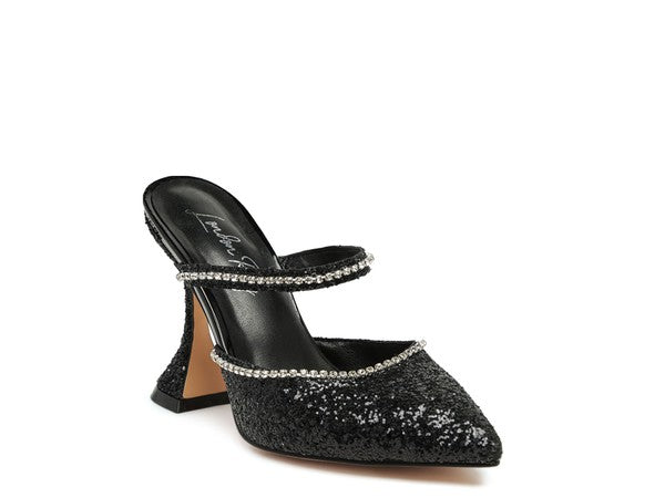 IRIS Glitter Spool Heel Sandal - 1985 the VAULT Boutique