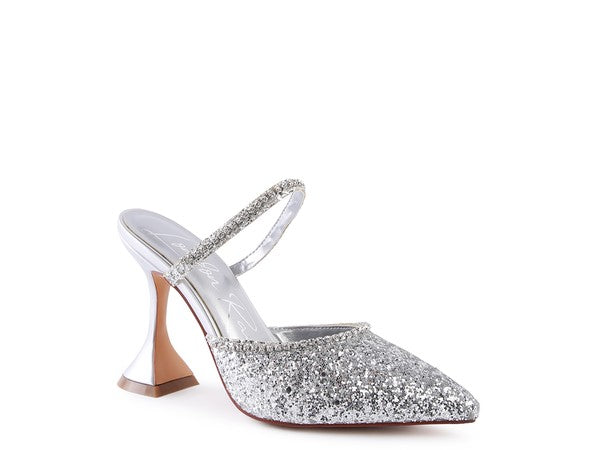 IRIS Glitter Spool Heel Sandal - 1985 the VAULT Boutique