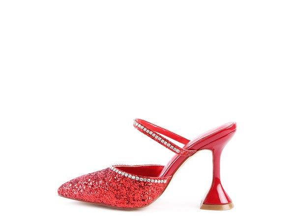 IRIS Glitter Spool Heel Sandal - 1985 the VAULT Boutique