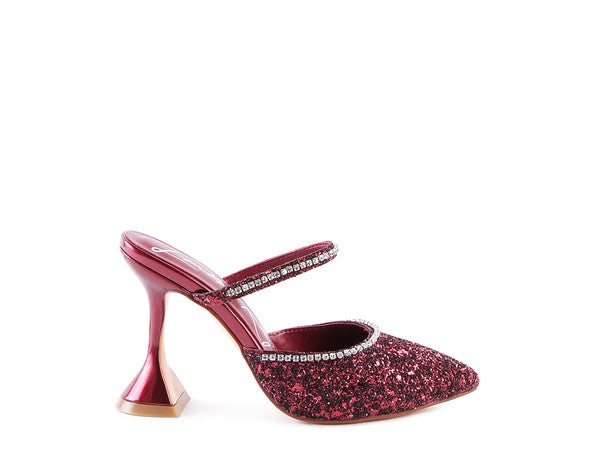 IRIS Glitter Spool Heel Sandal - 1985 the VAULT Boutique