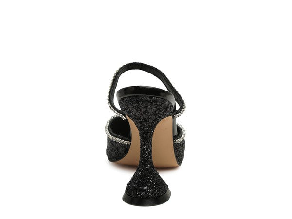 IRIS Glitter Spool Heel Sandal - 1985 the VAULT Boutique