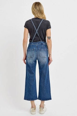 RISEN Full Size Knotted Strap Denim Overalls with Pockets Plus Size - 1985 the VAULT Boutique