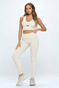 Two Piece Activewear Set with Cut-Out Detail - 1985 the VAULT Boutique