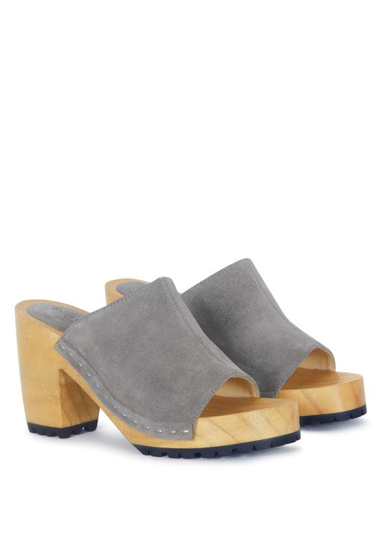 JARRAH SUEDE SLIDE CLOGS - 1985 the VAULT Boutique