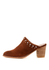 LESLIE STACKED HEEL MULES - 1985 the VAULT Boutique