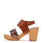 SAMARA TAN PRINTED LEATHER STRAP SANDAL - 1985 the VAULT Boutique