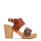 SAMARA TAN PRINTED LEATHER STRAP SANDAL - 1985 the VAULT Boutique