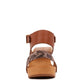 SAMARA TAN PRINTED LEATHER STRAP SANDAL - 1985 the VAULT Boutique