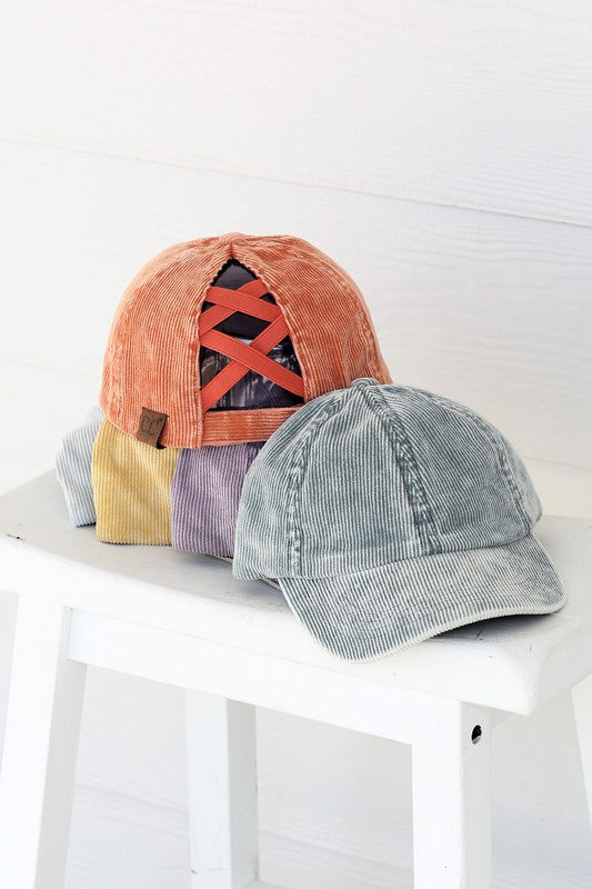 CC Brand Stone-Washed Corduroy Cap - 1985 the VAULT Boutique