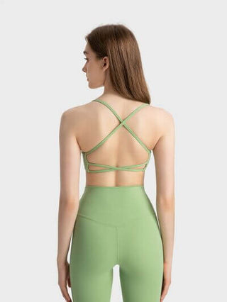 Millennia Crisscross Back Scoop Neck Active Cami with Detachable Chest Pads - 1985 the VAULT Boutique