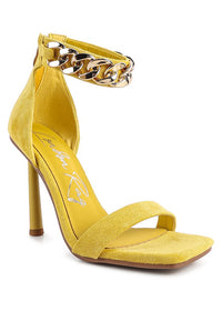 LAST SIP HEELED FAUX SUEDE CHAIN STRAP SANDAL - 1985 the VAULT Boutique