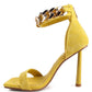 LAST SIP HEELED FAUX SUEDE CHAIN STRAP SANDAL - 1985 the VAULT Boutique