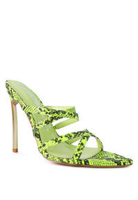 NIGHTCLUB HIGH HEELED NEON ANIMAL SANDALS - 1985 the VAULT Boutique