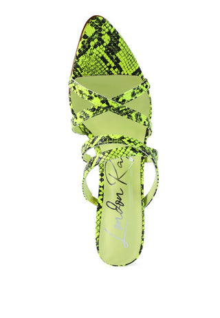 NIGHTCLUB HIGH HEELED NEON ANIMAL SANDALS - 1985 the VAULT Boutique