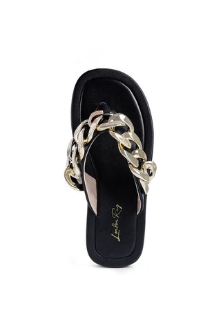 Zing Link Chain Thong Flats - 1985 the VAULT Boutique