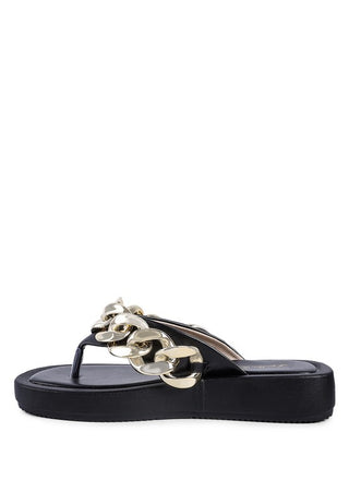 Zing Link Chain Thong Flats - 1985 the VAULT Boutique