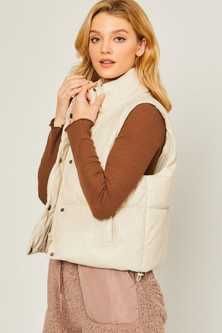 Love Tree PU Padded Vest - 1985 the VAULT Boutique