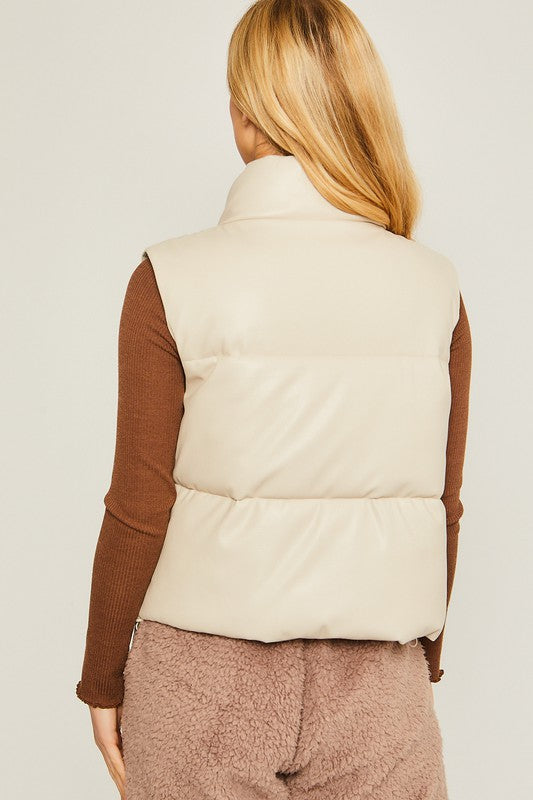 Love Tree PU Padded Vest - 1985 the VAULT Boutique