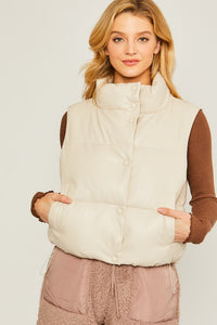 Love Tree PU Padded Vest - 1985 the VAULT Boutique