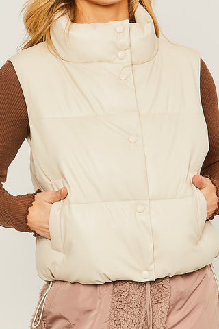 Love Tree PU Padded Vest - 1985 the VAULT Boutique