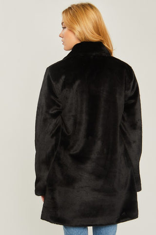 Woven Solid Teddy Collar Coat - 1985 the VAULT Boutique