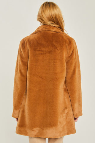 Woven Solid Teddy Collar Coat - 1985 the VAULT Boutique