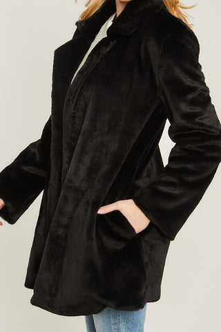 Woven Solid Teddy Collar Coat - 1985 the VAULT Boutique