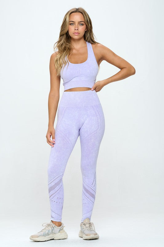 Seamless Two Piece Yoga mineral washed active set - 1985 the VAULT Boutique